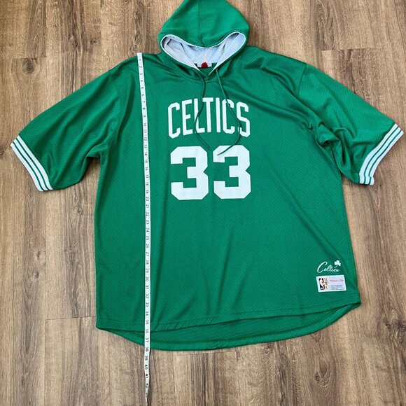 Mitchell & Ness Authentic Jersey Celtics Larry Bird Short Sleeve Hoodie Sz 4XLT - Picture 5 of 14